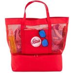 Buy Promotional 2 in 1 Striped Mesh Beach Bag Cooler