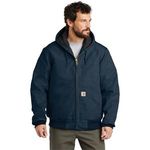 Carhartt Quilted-Flannel-Lined Duck Active Jac. - Dark Navy