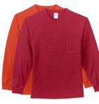 Buy Custom T Shirt Design Long Sleeve Pocket Port & Co