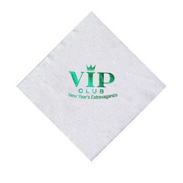 Main Product Image for Foil Stamped 1-Ply Linen Embossed Beverage Napkin USA Made