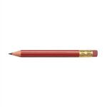 Golf Pencil - Round with Eraser - Red