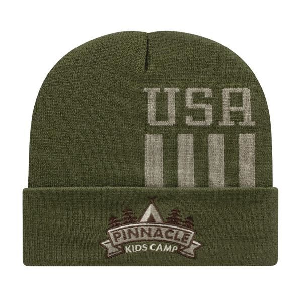 Main Product Image for Embroidered In Stock Patriotic Knit Cap With Cuff