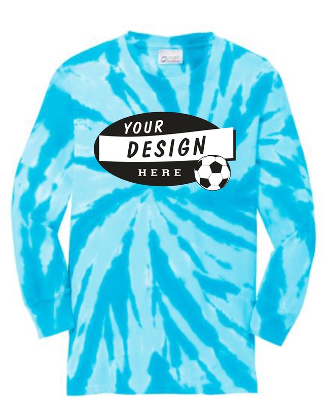 Main Product Image for Custom T Shirt Design Port & Company Youth Tie-Dye Long Sleeve.