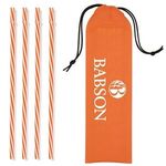 Reusable Straws in Drawstring Pouch - Orange