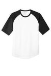Sport-Tek Youth Short Sleeve Colorblock Raglan Jersey. - White/ Black