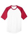 Sport-Tek Youth Short Sleeve Colorblock Raglan Jersey. - White/ Red