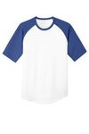 Sport-Tek Youth Short Sleeve Colorblock Raglan Jersey. - White/ Royal