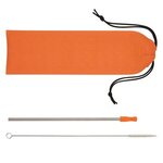 Stainless Steel Straw Kit - Orange