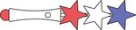 Triple Star Light Up Flashing Wand - Red-white-blue